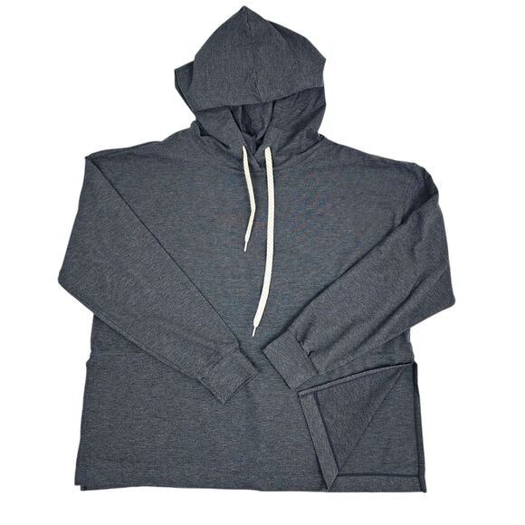Zella Grey Hoodie Sweatshirt Pullover Athletic Top Dark Cotton Blend Size L - Picture 1 of 16